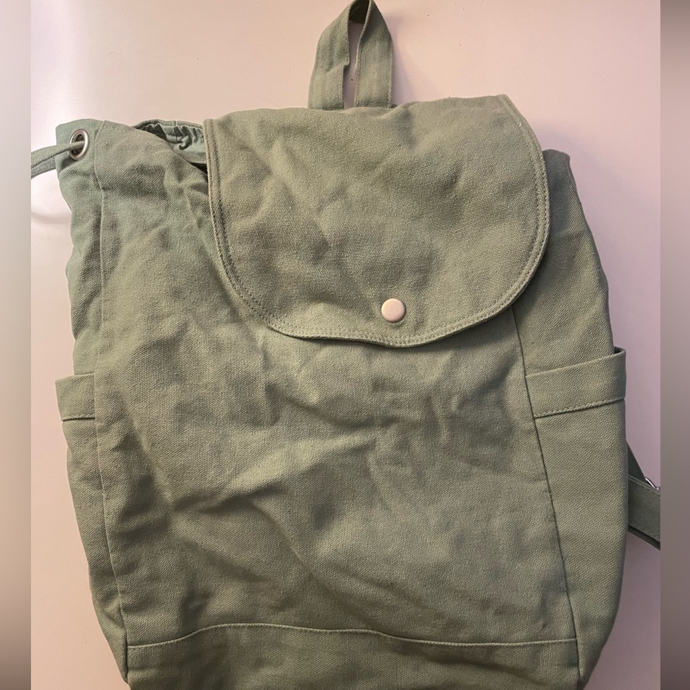 Canvas Backpack (Sage) by Palm + Perkins
